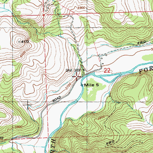 Topographic Map of Swamp Creek, OR