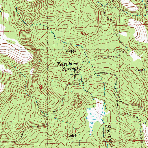 Topographic Map of Telephone Springs, OR
