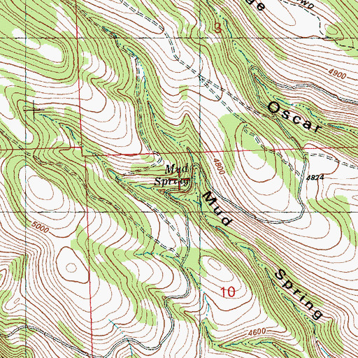 Topographic Map of Mud Spring, OR