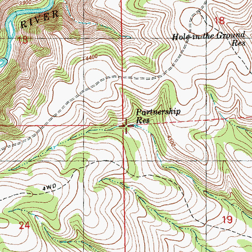 Topographic Map of Partnership Reservoir, OR