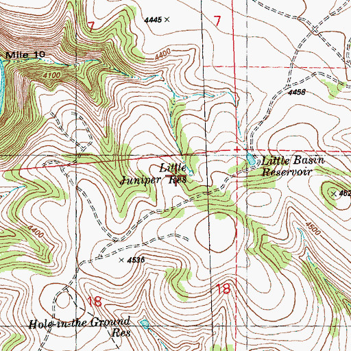 Topographic Map of Little Juniper Reservoir, OR