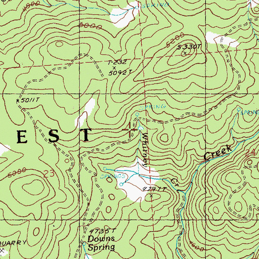 Topographic Map of Whitney Reservoir, OR