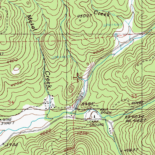 Topographic Map of Mercury Creek, OR