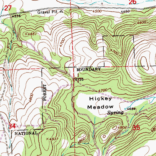 Topographic Map of Lucky Reservoir, OR