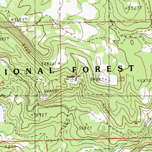 Topographic Map of Coyote Spring, OR