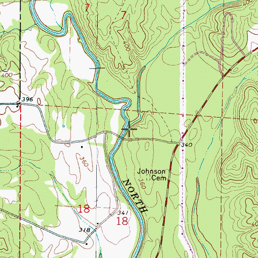 Topographic Map of Cedar Creek, AL