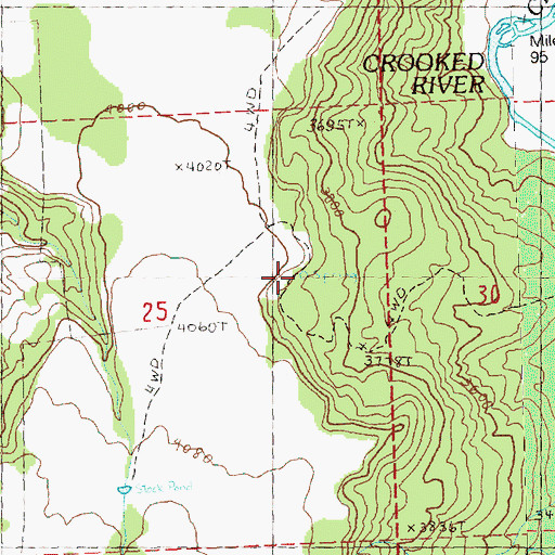 Topographic Map of Knox Spring, OR