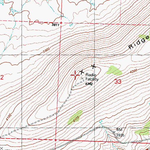 Topographic Map of X X Ridge, OR