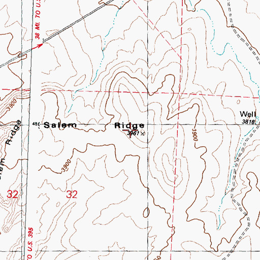 Topographic Map of Salem Ridge, OR