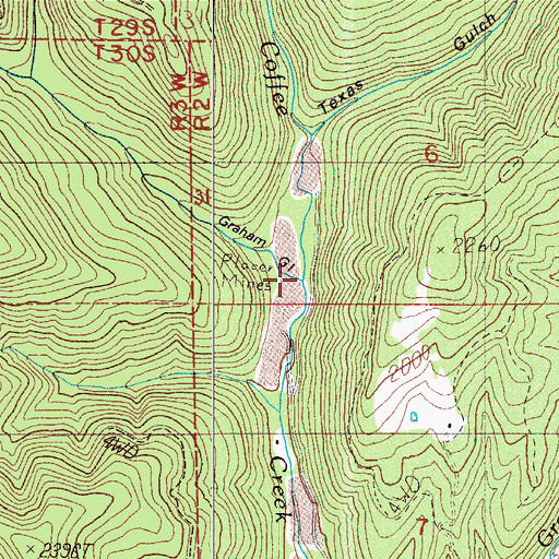 Topographic Map of Graham Gulch, OR