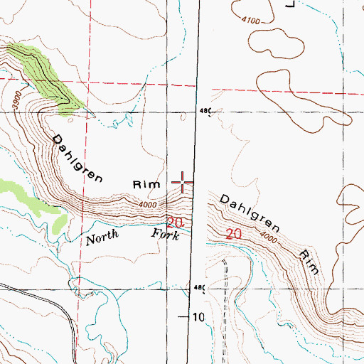 Topographic Map of Dahlgren Rim, OR