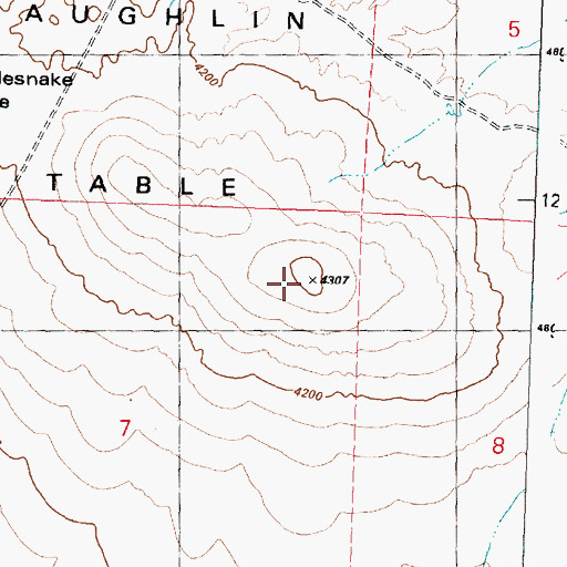 Topographic Map of Laughlin Table, OR