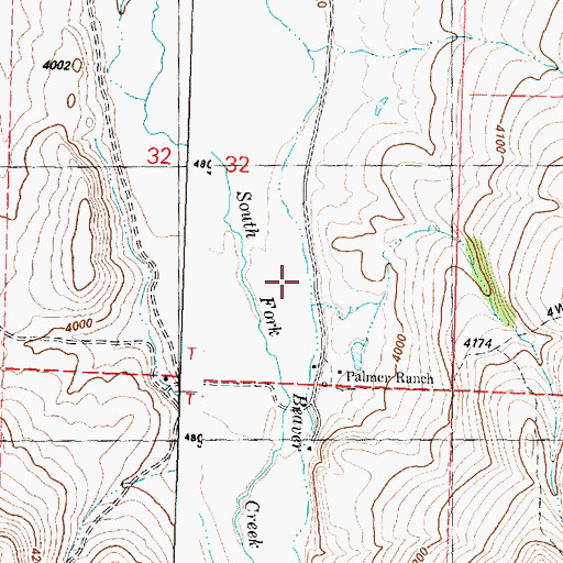 Topographic Map of Palmer Ditch, OR
