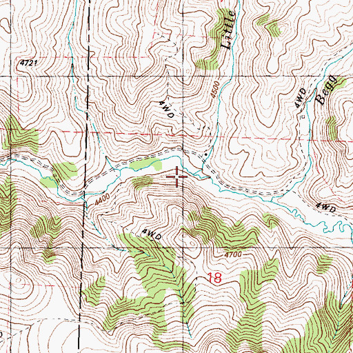 Topographic Map of Little Bear Creek, OR
