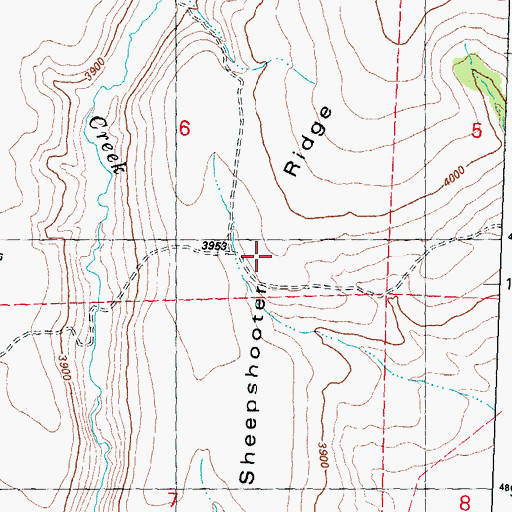 Topographic Map of Sheepshooter Ridge, OR