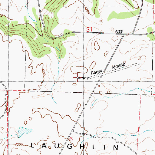 Topographic Map of Rager Airstrip (historical), OR