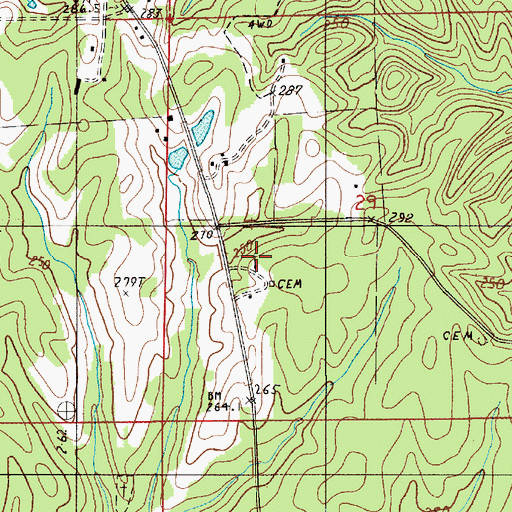 Topographic Map of Cedar Creek Church, AL