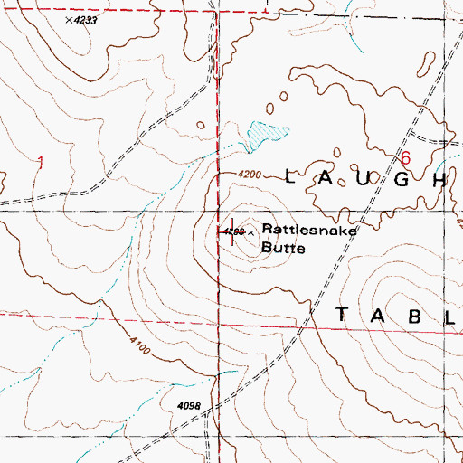 Topographic Map of Rattlesnake Butte, OR