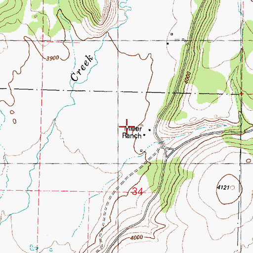 Topographic Map of Miller Ranch, OR