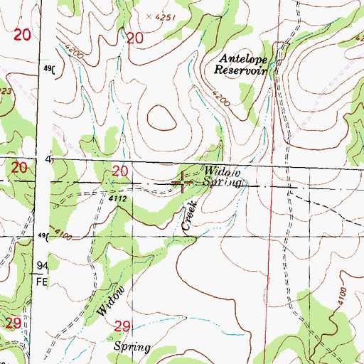 Topographic Map of Widow Spring, OR