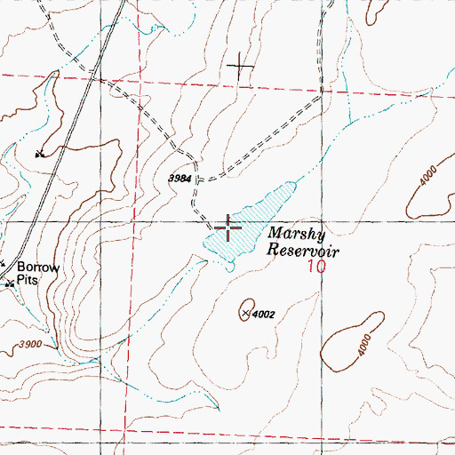 Topographic Map of Marshy Reservoir, OR