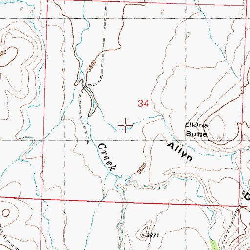 Topographic Map of Allyn Draw, OR