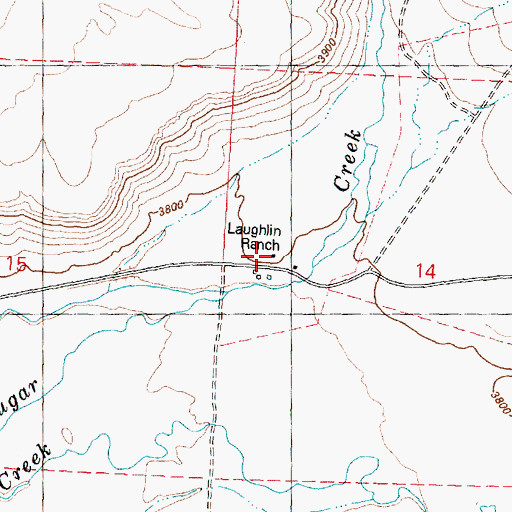 Topographic Map of Laughlin Ranch, OR