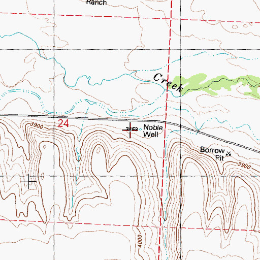 Topographic Map of Noble Well, OR