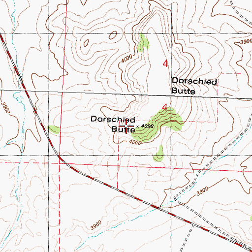 Topographic Map of Dorschied Butte, OR