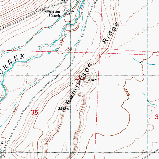 Topographic Map of Remington Ridge, OR