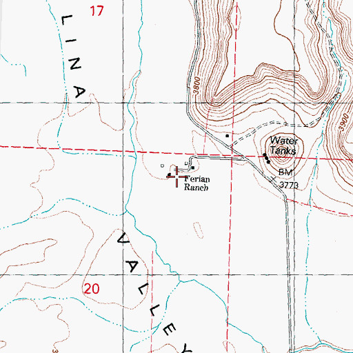 Topographic Map of Ferian Ranch, OR