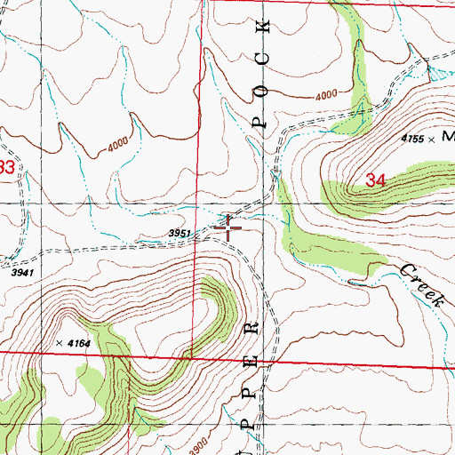 Topographic Map of Upper Pocket, OR