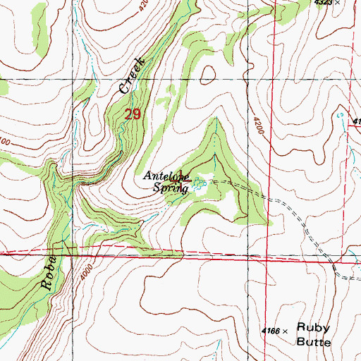 Topographic Map of Antelope Spring, OR