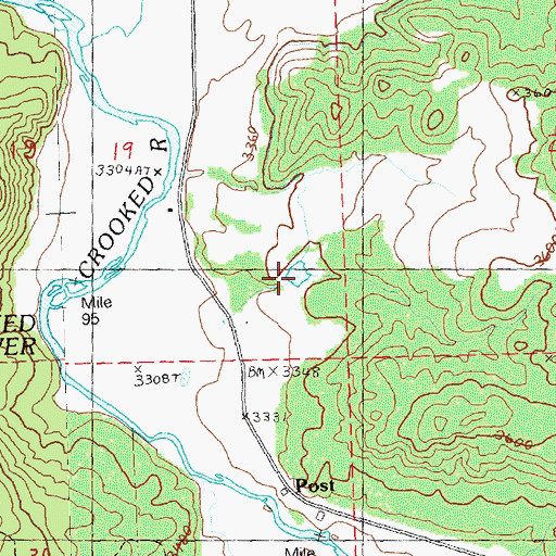 Topographic Map of Shoun Reservoir, OR