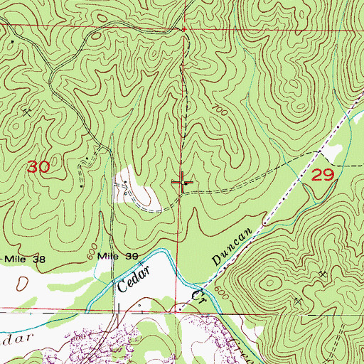 Topographic Map of Cedar Creek Cumberland Presbyterian Church, AL