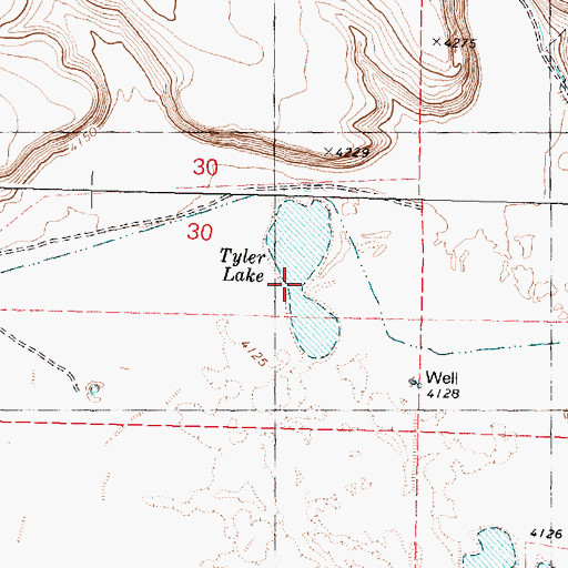 Topographic Map of Tyler Lake, OR