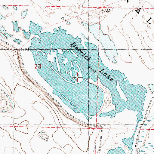 Topographic Map of Derrick Lake, OR