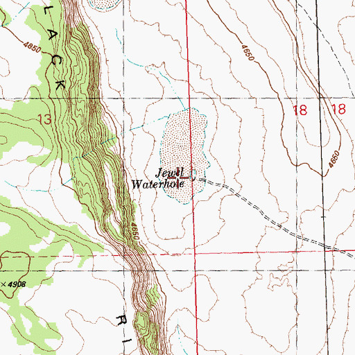 Topographic Map of Jewel Waterhole, OR