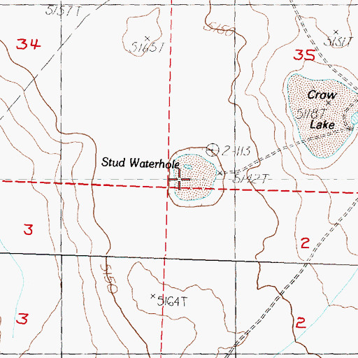 Topographic Map of Bourbon Waterhole, OR
