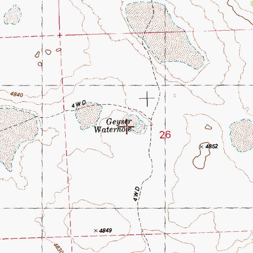Topographic Map of Geyser Waterhole, OR