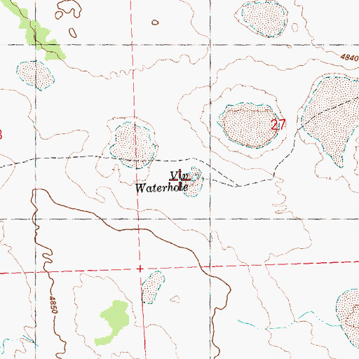 Topographic Map of Viv Waterhole, OR