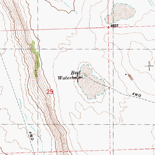 Topographic Map of Best Waterhole, OR