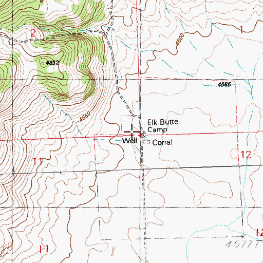 Topographic Map of Elk Butte Camp, OR