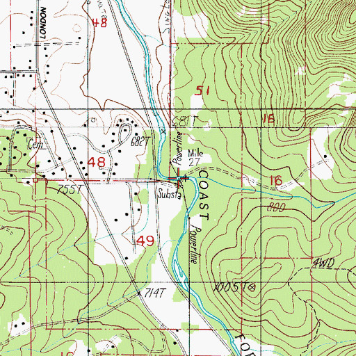 Topographic Map of Wallace Creek, OR