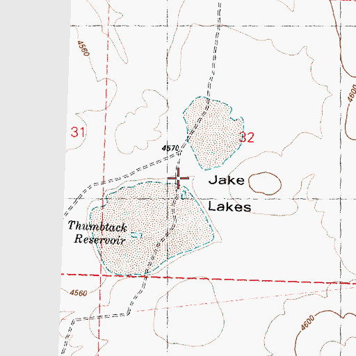 Topographic Map of Jake Lakes, OR