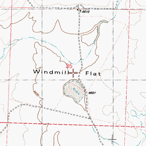 Topographic Map of Windmill Flat, OR
