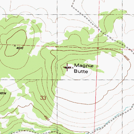 Topographic Map of Magpie Butte, OR