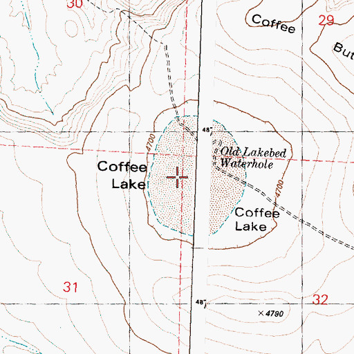 Topographic Map of Coffee Lake, OR
