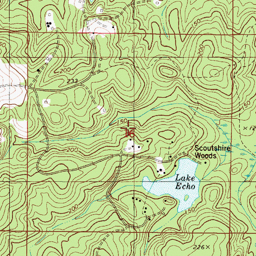 Topographic Map of Cedar Creek State Park, AL