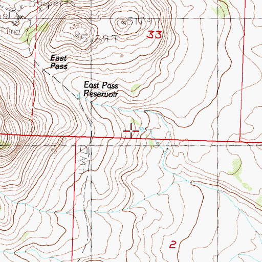 Topographic Map of Lonely Reservoir, OR
